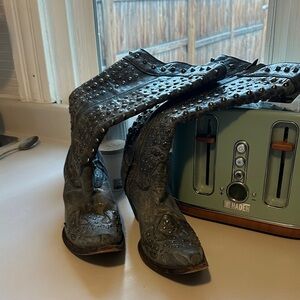 Studded Gray Winter Boots